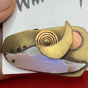 Pin/Brooch with mixed metals. Made in Vermont..